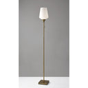 Metal Floor Lamp With White Opal Wine Glass Shade - Brass - HomeRoots - Floor Lamps - Elite Enclave Home