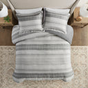 Rhodes - 3 Piece Stripe Duvet Cover Set - Gray / Multi