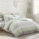 Dawn - 9 Piece King Percale Comforter Set - Sage Green