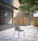 22" Metal Outdoor Dining Chair (Set of 2) - Gray