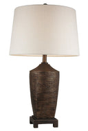 Fantastic Rustic Ribbed Table Lamp - Bronze