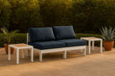 Nizuc - Outdoor Patio 2 Seat Armless Modular Sofa With White Frame - Meridian Furniture - Stationary Sectionals- Elite Enclave Home