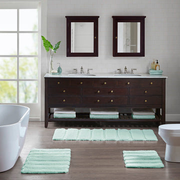 Tufted Pearl Channel - 17" x 24" Rug - Seafoam