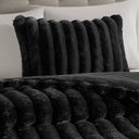 Jasmine - 3 Piece King Ultrasoft Ribbed Comforter Set - Black