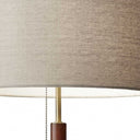 Metal And Walnut Wood Table Lamp - Antique Brass