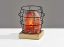 Himalayan Salt Accent Lamp With Cage Shade - Black