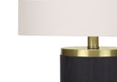 Concrete Cylinder Table Lamp With Ivory Drum Shade - Black And Gold - HomeRoots - Table Lamps - Elite Enclave Home