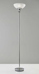 Modern Thick Pole Torchiere Floor Lamp - Silver - HomeRoots - Floor Lamps - Elite Enclave Home
