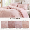 Gracie - Full/Queen Floral Reversible Comforter Set With Flower Throw Pillow - Pink