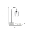 Iron Desk Table Lamp With Silver Metallic Bell Shade - Silver Metallic