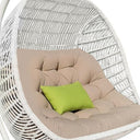 Metal Indoor Outdoor Swing Chair With Beige Cushion - Beige And White
