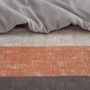 Jaxon - 7 Piece California King Stripe Comforter Set With Bed Sheets - Coral / Gray