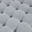 Terri - Skirted Tufted 32" Round Ottoman - Light Blue - Martha Stewart - Upholstered Ottomans - Elite Enclave Home