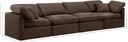 Indulge - Velvet 4 Seat Modular Sofa - Meridian Furniture - Stationary Sectionals - Elite Enclave Home