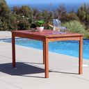59" x 31" x 29" Solid Wood Outdoor Dining Table With Umbrella Hole - Brown