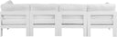 Nizuc - Outdoor Patio 4 Seat Modular Sofa With White Frame - Meridian Furniture - Stationary Sectionals- Elite Enclave Home