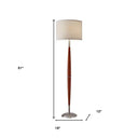 Solid Wood Traditional Shaped Floor Lamp With Drum Shade - White - HomeRoots - Floor Lamps - Elite Enclave Home
