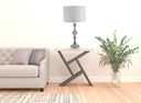 Metal Bedside Table Lamp With White Classic Drum Shade - Silver