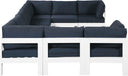 Nizuc - Outdoor Patio 9 Piece Modular Sectional With White Frame - Meridian Furniture - Stationary Sectionals- Elite Enclave Home