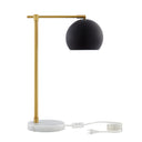 22" Iron Desk Table Lamp With Black Dome Shade - Black