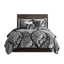 Vienna - 6 Piece King Printed Cotton Quilt Set With Throw Pillows - Black