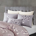 Sakura Blossom - King 3 Piece Sateen Printed Duvet Cover Set - Lilac