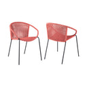 25" Metal Outdoor Dining Chair (Set of 2) - Red