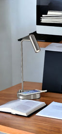 Desk Lamp With USB And Wireless Charging - Silver