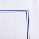 500 Thread Count Luxury - Full Sateen Embroidered Duvet Cover Set - White / Navy