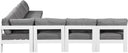 Nizuc - Outdoor Patio 7 Piece Modular Sectional With White Frame - Meridian Furniture - Stationary Sectionals- Elite Enclave Home