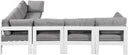 Nizuc - Outdoor Patio 7 Piece Modular Sectional With White Frame - Meridian Furniture - Stationary Sectionals- Elite Enclave Home
