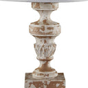 Table Lamp With White Bell Shade - White