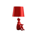 Bedside Table Lamp With Red Empire Shade - Red - HomeRoots - Table Lamps - Elite Enclave Home