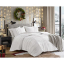 Porter - Full Soft Washed Pleated Duvet Cover Set - White - Comfort Spaces - Duvet Covers & Shams - Elite Enclave Home