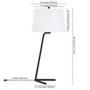 13" x 13" x 28" Metal Table Lamp With White Drum Shade - Black