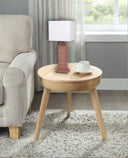 Slatted Table Lamps With Square Shade (Set of 2) - Blush Red