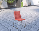 5 Piece Solid Wood Dining Set With Four Chairs - Brown And Red