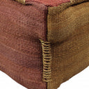 Jute Cube Pouf Ottoman - Pink And Orange - HomeRoots - Accent Poufs - Elite Enclave Home