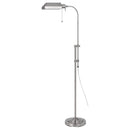 Adjustable Traditional Shaped Floor Lamp With Nickel Square Shade - Nickel - HomeRoots - Floor Lamps - Elite Enclave Home