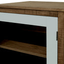 Serena – Glass Cabinet with Doors, Pewter Finish – Brown / Taupe - Chapel Hill - Accent Cabinets - Elite Enclave Home