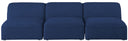 Miramar - 3 Seat Armless Modular Sofa - Meridian Furniture - Stationary Sectionals - Elite Enclave Home