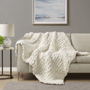 Chunky Knit Throw Blanket - Ivory - Madison Park - Throws- Elite Enclave Home