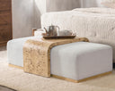 Kenan - Rectangle Ottoman Coffee Table - Creamy Ivory - Classic Home - Coffee Table Ottomans- Elite Enclave Home