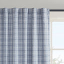 Anaheim - 50x108" Plaid Rod Pocket And Back Tab Curtain Panel With Fleece Lining - Denim Blue - Madison Park - Curtains & Drapes - Elite Enclave Home