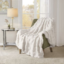 Vivienne - Faux Fur Throw - Ivory - Madison Park - Throws - Elite Enclave Home