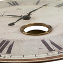 Uttermost Harrison Gray 30" Wall Clock – beige laminated face with brass center components and internal pendulum