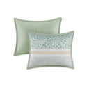 Caralie - 5 Piece King Seersucker Comforter Set With Throw Pillows - Green