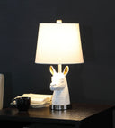 21" Bedside Table Lamp With White Empire Shade - Silver