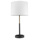 Metal Table Lamp With White Empire Shade - Black And Gold