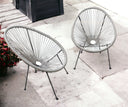 Indoor Outdoor String Accent Chairs (Set of 2) - Gray And Black
